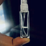 A photo of the first finished perfume created by Bois et Fleurs Parfums — a small, minimalist bottle representing the brand’s debut composition, crafted independently with precision, passion, and purpose.
