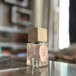 A handmade cement perfume bottle cap prototype for Bois et Fleurs Parfums — an experimental design tested multiple times, ultimately paused due to cracking issues after repeated use.