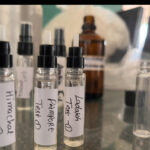 A collection of unreleased perfume creations by Bois et Fleurs Parfums — including Himachal via Kashmir, Pampore, and Kashmir — representing deeply personal, place-inspired scents still waiting for their final moment to be shared.