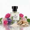 roses for mona with notes.jpg | Bois et Fleurs Parfums Roses for Mona rose extrait de parfum packaging and notes
