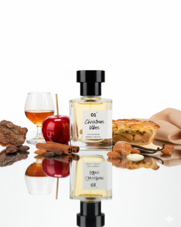 chirstmas vibes with notes.jpg | Bois et Fleurs Parfums Christmas Vibes perfume packaging – heavy resinous unisex eau de parfum for Indian winters and AC environments.