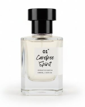 Carefree Spirit extrait de parfum bottle from Bois et Fleurs Parfums, fruity woody niche perfume handcrafted in India