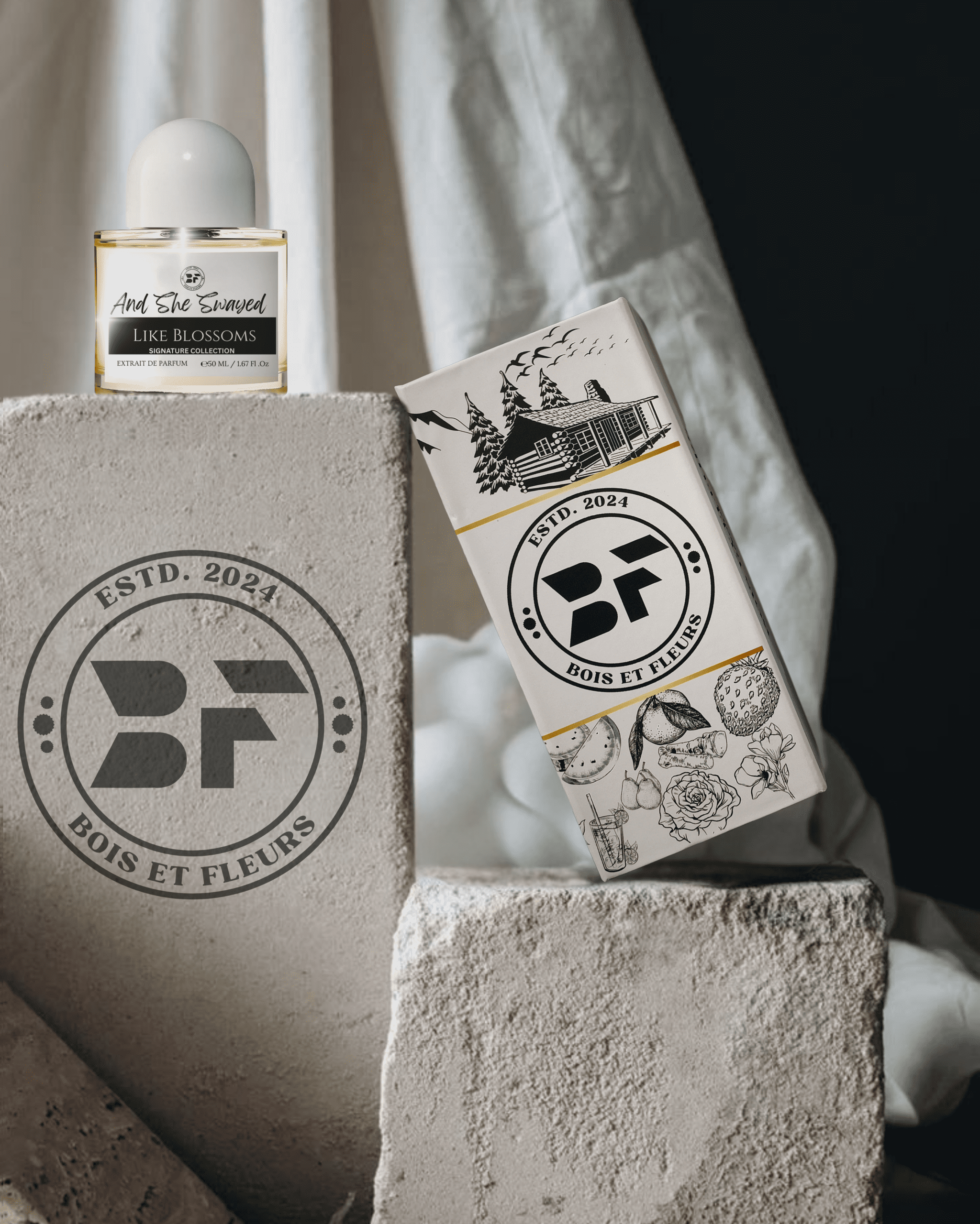 Like Blossoms luxury niche perfume branding by Bois et Fleurs Parfums
