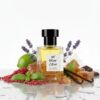 velour citron with notes.jpg | Bois et Fleurs Parfums Velour Citron perfume bottle close up with label – Bois et Fleurs Parfums