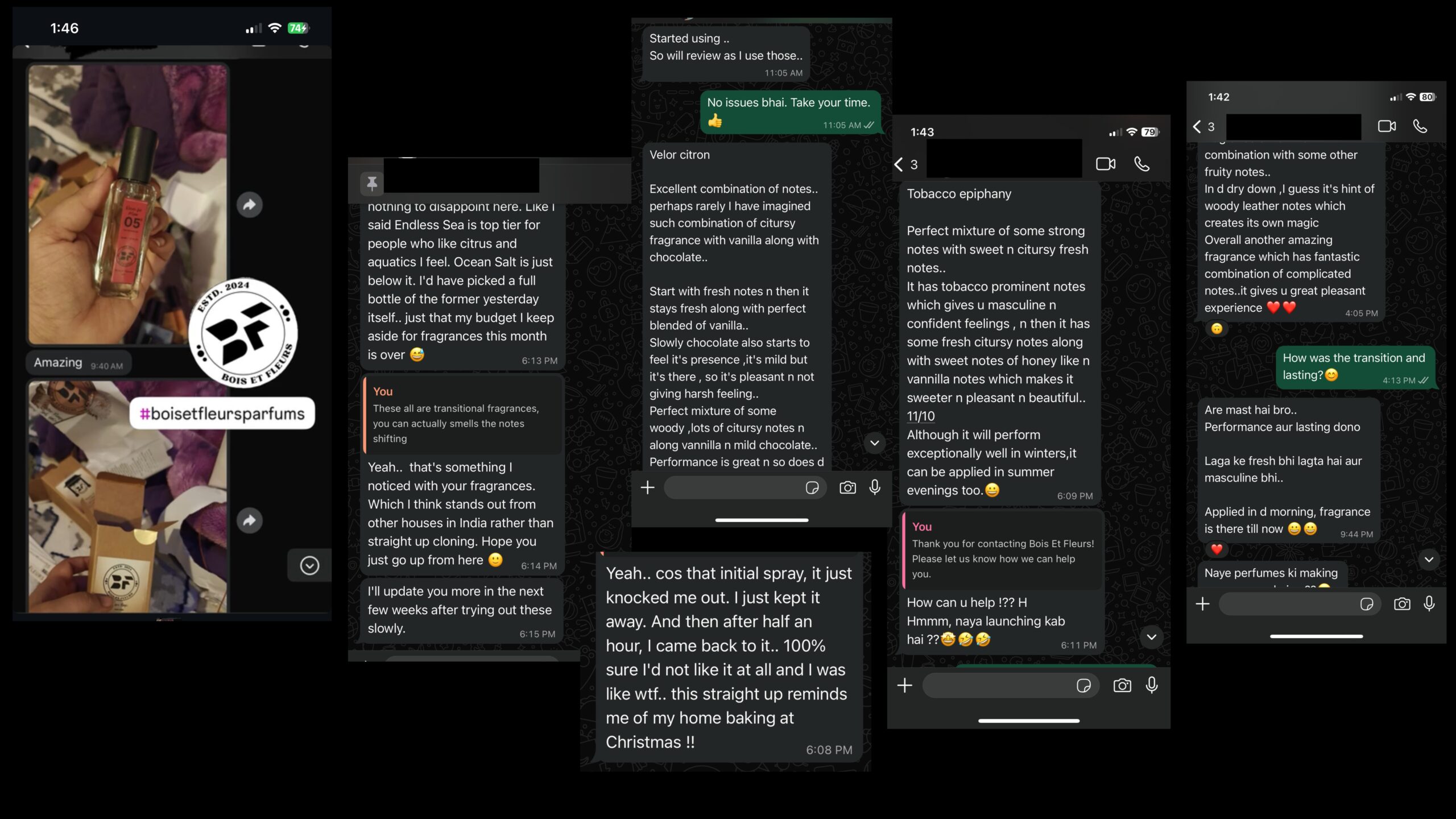 Bois et Fleurs Parfums customer testimonial