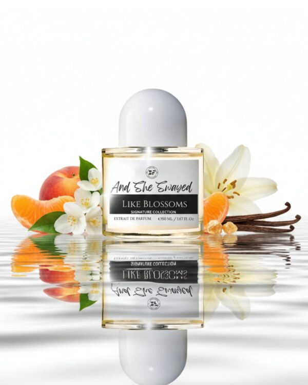 Like Blossoms with notes.jpg | Bois et Fleurs Parfums Like Blossoms luxury floral perfume bottle packaging India with notes