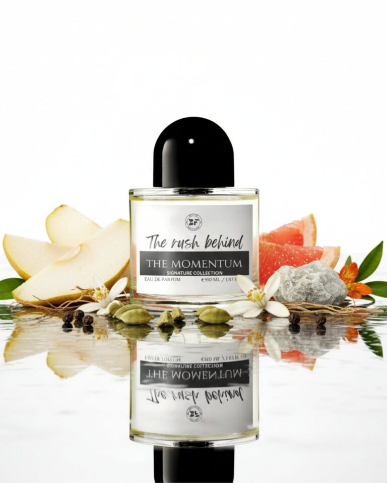 Olfactory notes of an office wear perfume with pear, grapefruit, lavender, and woody base
